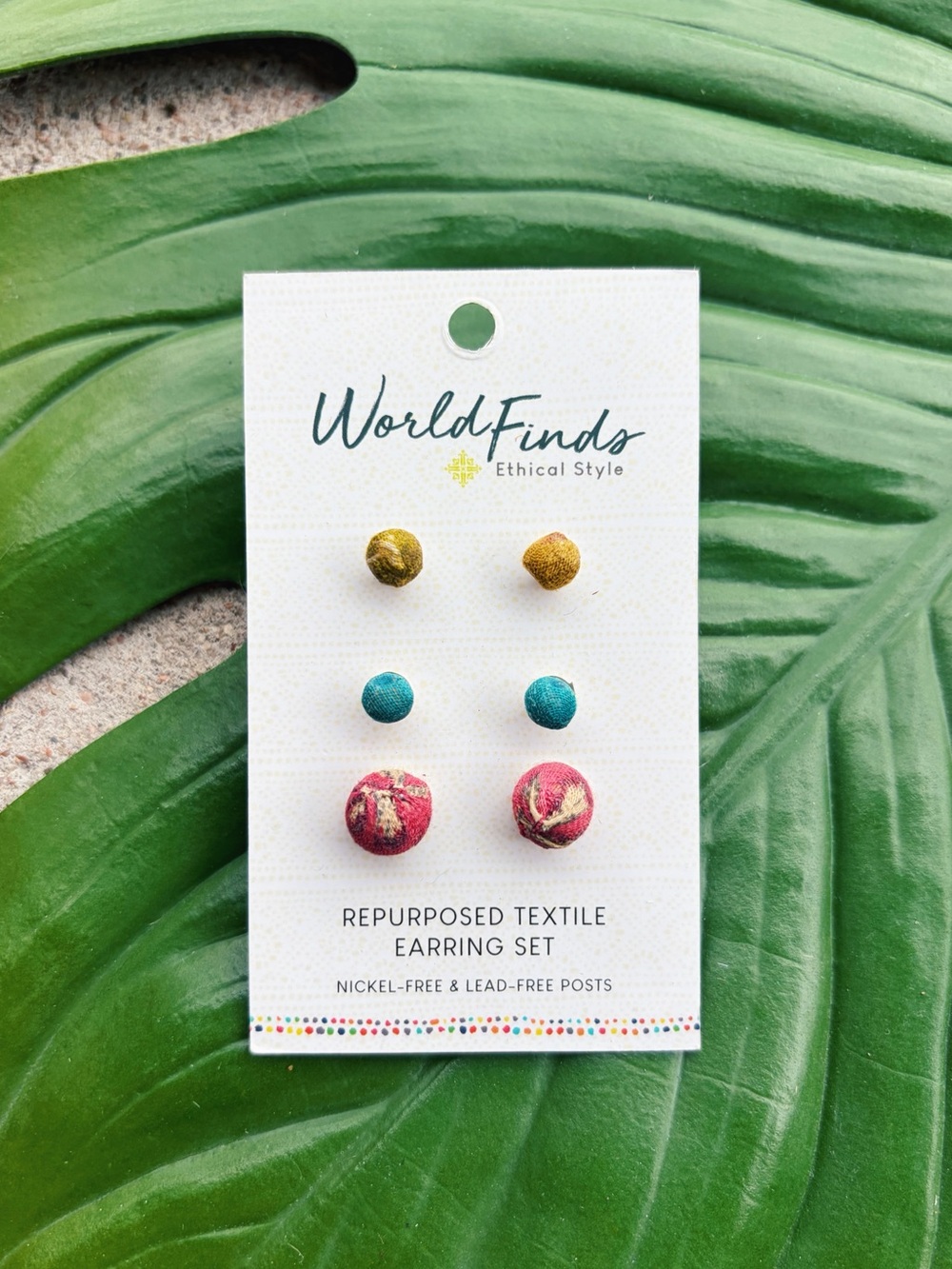 World Finds Fair Trade Kantha Bauble Post Earring Set